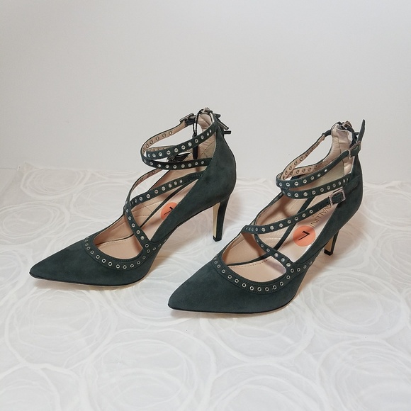 CAVALLINI CRISSCROSS ANKLE STRAP HEELS W/ ZIPPER - Picture 2 of 5
